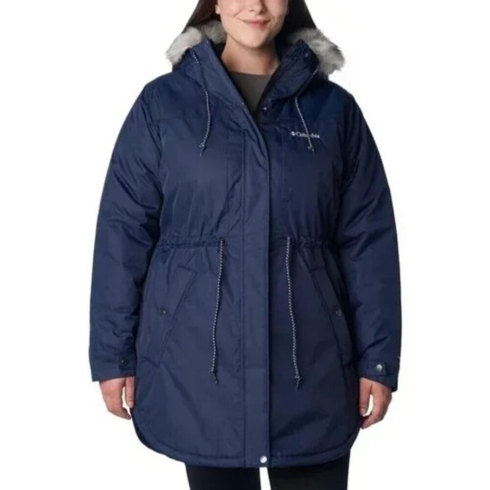 Columbia Women's Navy Parka with Faux Fur Hood
